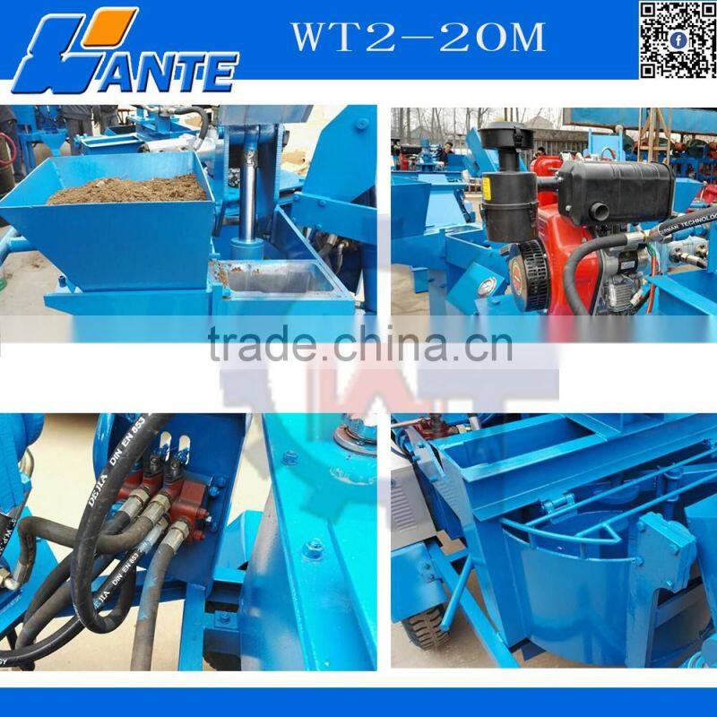 WT2-20M Diesel engine soil interlocking pressing bricks machine