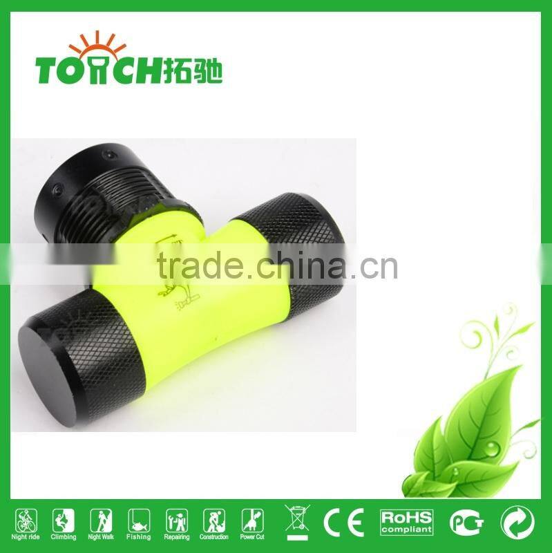 Diving Light Headlamp CRE E T6 LED High power yellow color Light waterproof Diving Headlight 1200Lm use 1*18650/AAA Battery