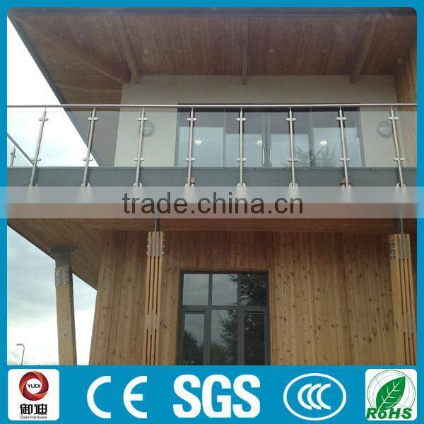 Stainless Post and Glass Outdoor Stair Railings