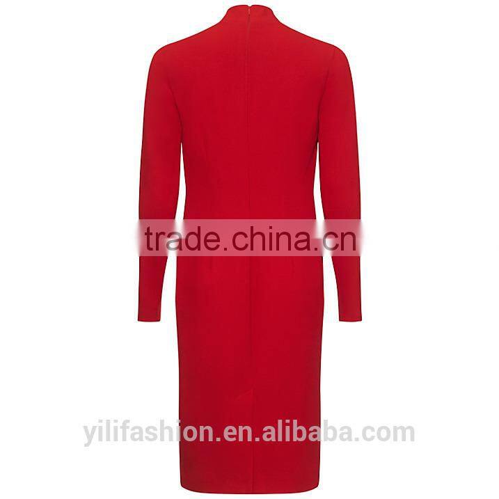 100% Wool V-Neck Cherry Gathered Front Wool pregnant women wedding dresses 2014