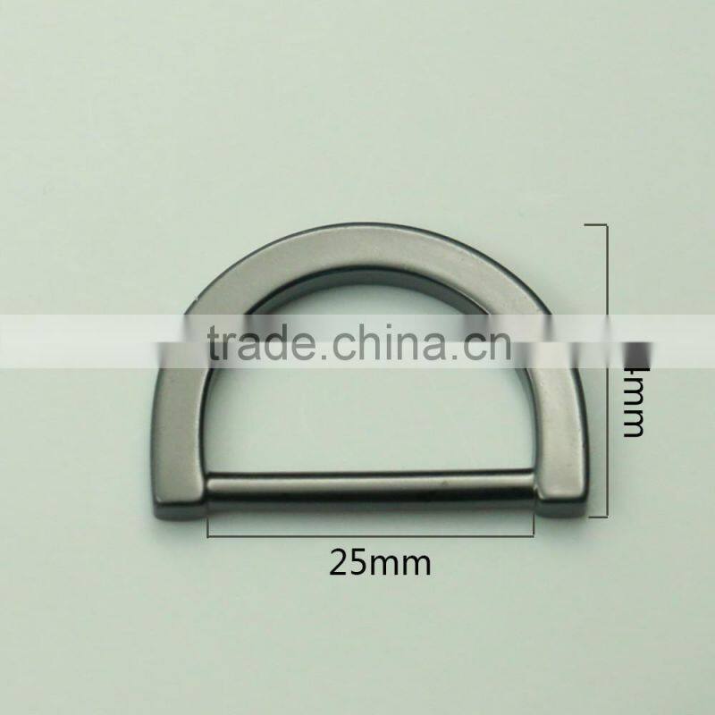 Manufacture metal black strap keeper rectangle buckle internal 25mm