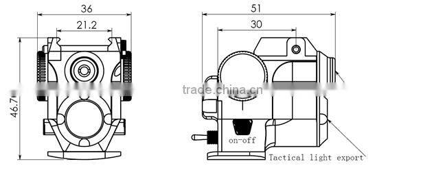 Red Tactical Laser Sight & LED for Picatinny Rail