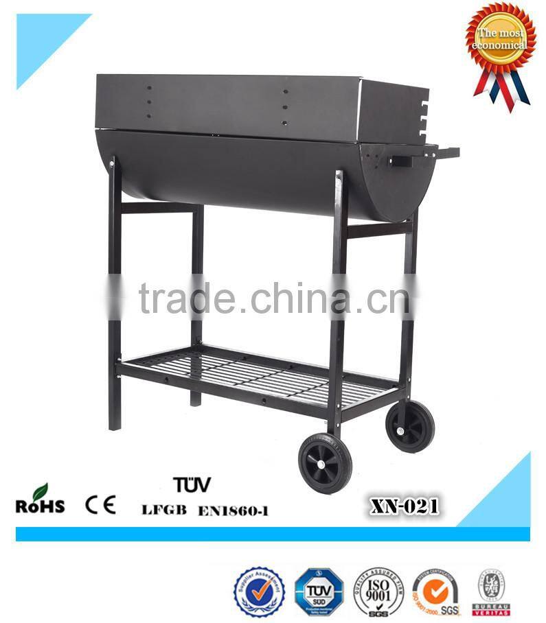 New arrival park trolley barrel standing bbq grill