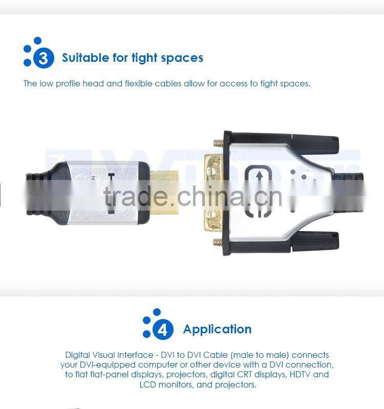 Gold Plated 3-Feet HDMI to DVI D Single Link Male to Male Cable