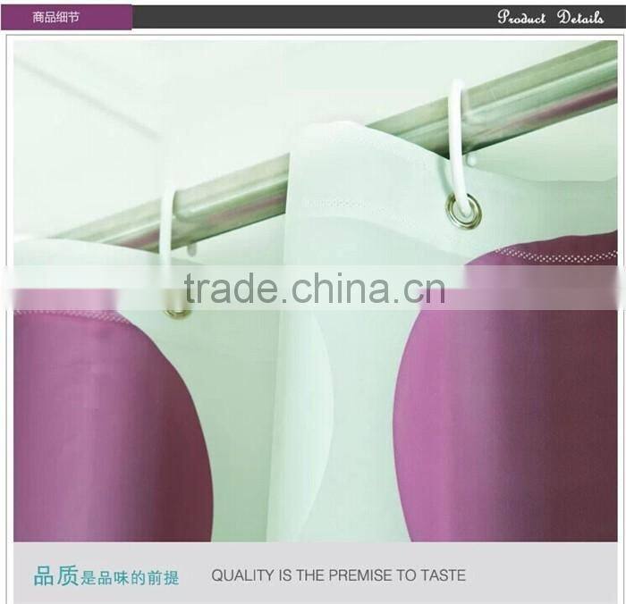 China supplier waterproof mildew elegant purple shower curtains