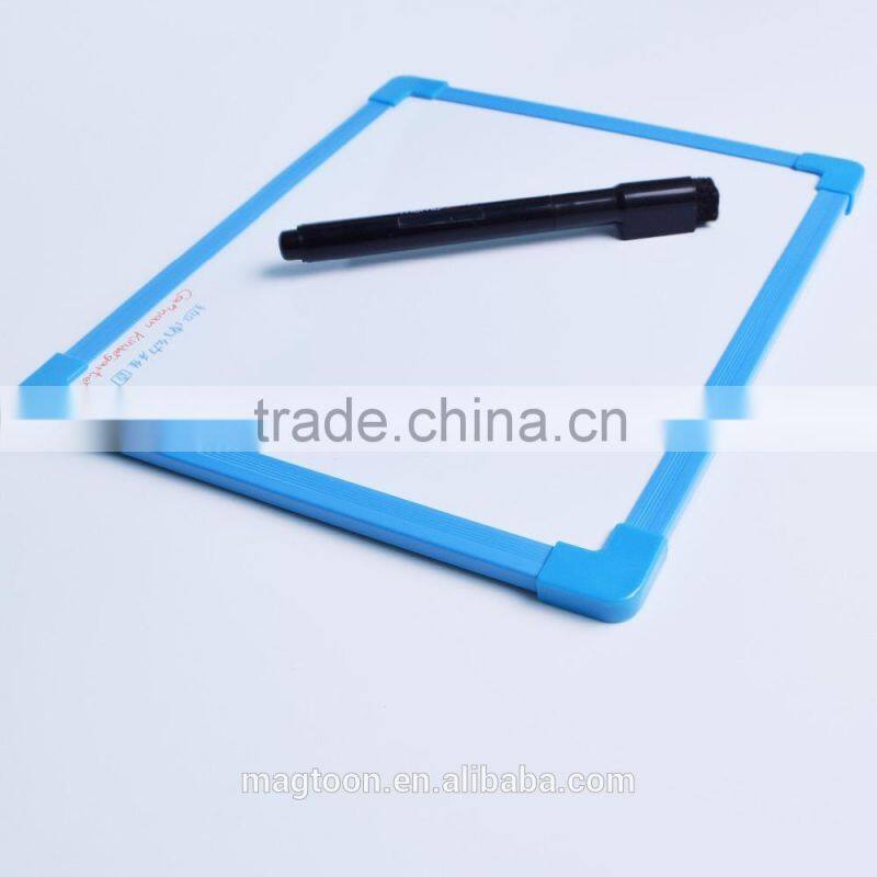 Personalized refrigerator magnetic memo board with magic