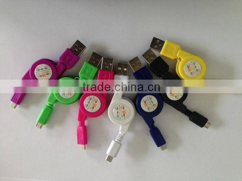 Colorful USB 85cm flat micro Cable usb 3.0 data link cable for samsung /MP3/MP4
