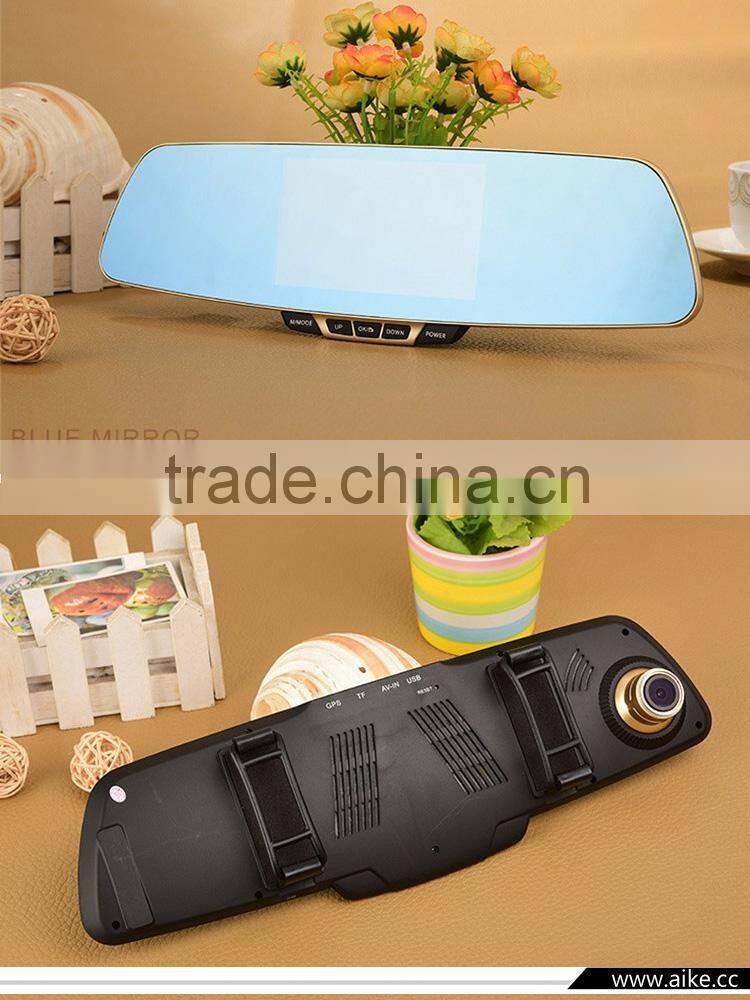 New arrival car dvr mirror monitor 1080p rearview mirror camera dual lens car camera recorder night vision vehicle dvr parking