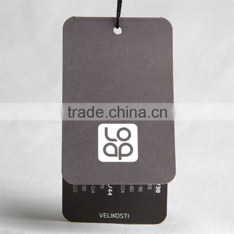 Paper hangtag with size for driving overcoat