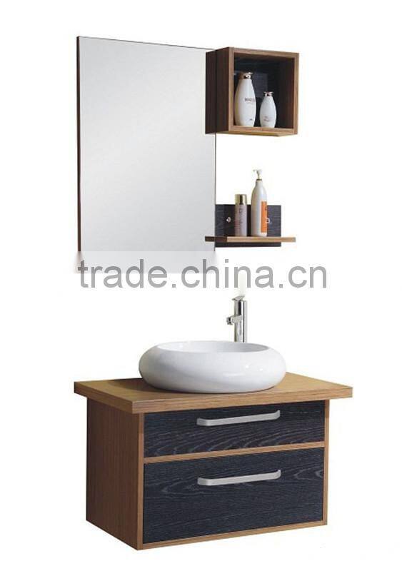 customized pvc bathroom cabinet wood color