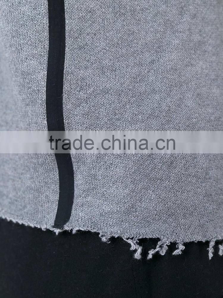 Fashion custom wear the side hem grey women hoodie