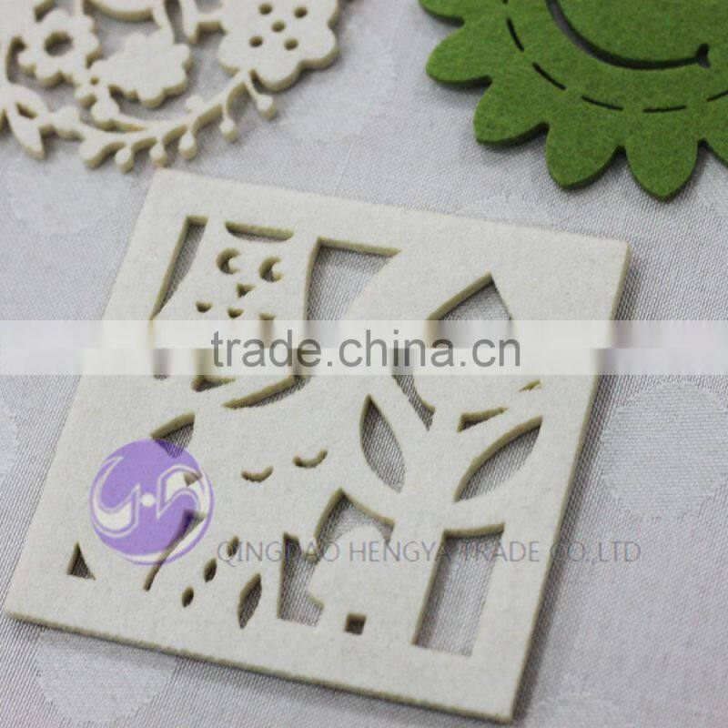 alibaba china wholesale Die Cut Laser Cut Felt tea cup coaster