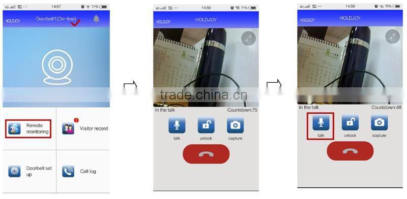 720P PIR Motion Sensor WiFi Visual Intercom Doorbell with IR Night Vision