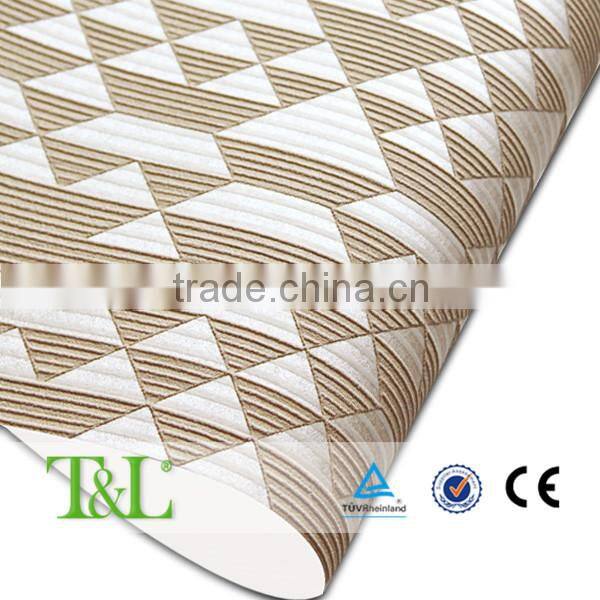 2016 Shanghai wallpapers 3d nature leaf foamed non-woven wallpaper modern design