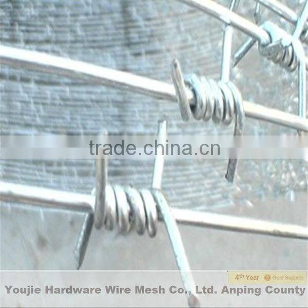high quality galvanized bared mesh barbed wire fence