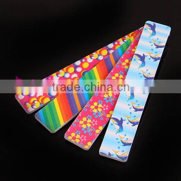 Wide shape nail file with colorful printing,Professional Nail Art Manicure Tools White Color Paper Nailf File Wide Shape