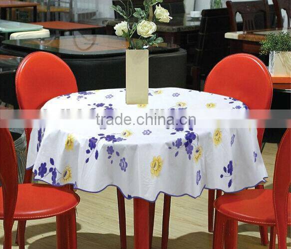 maufacturer for beautiful round flower printed vinyl table cloth