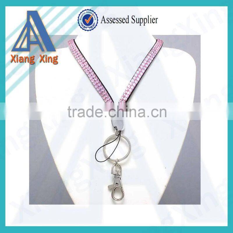 2016 crystal rhinestone lanyard with badge holder