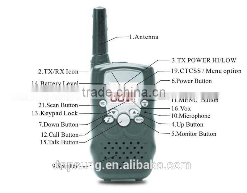 New long range walkie talkie PMR446 8 channel radios 1 watt LECHANCE VT8