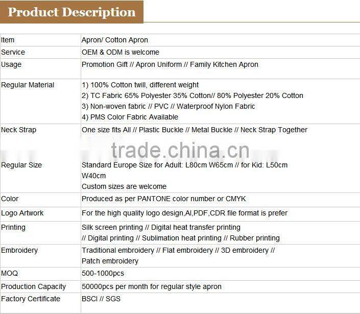 PVC water proof apron resist industrial wash logo