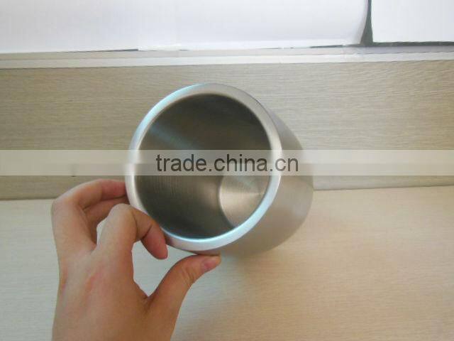 stainless steel double wall ice bucket with matt effect