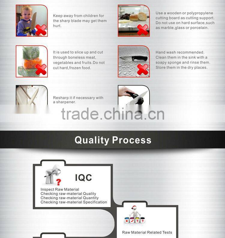 5pcs Bamboo Handle Stainless Steel Kitchen Knife