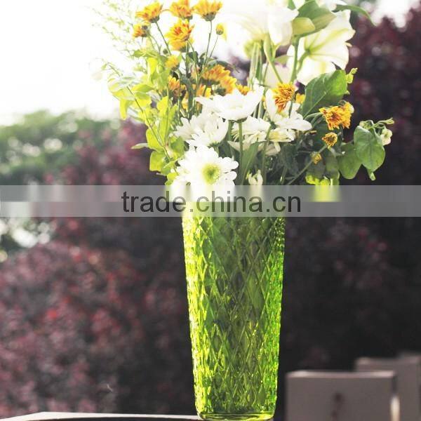 2016 hot selling different size colored clear glass vases flower for home decoration