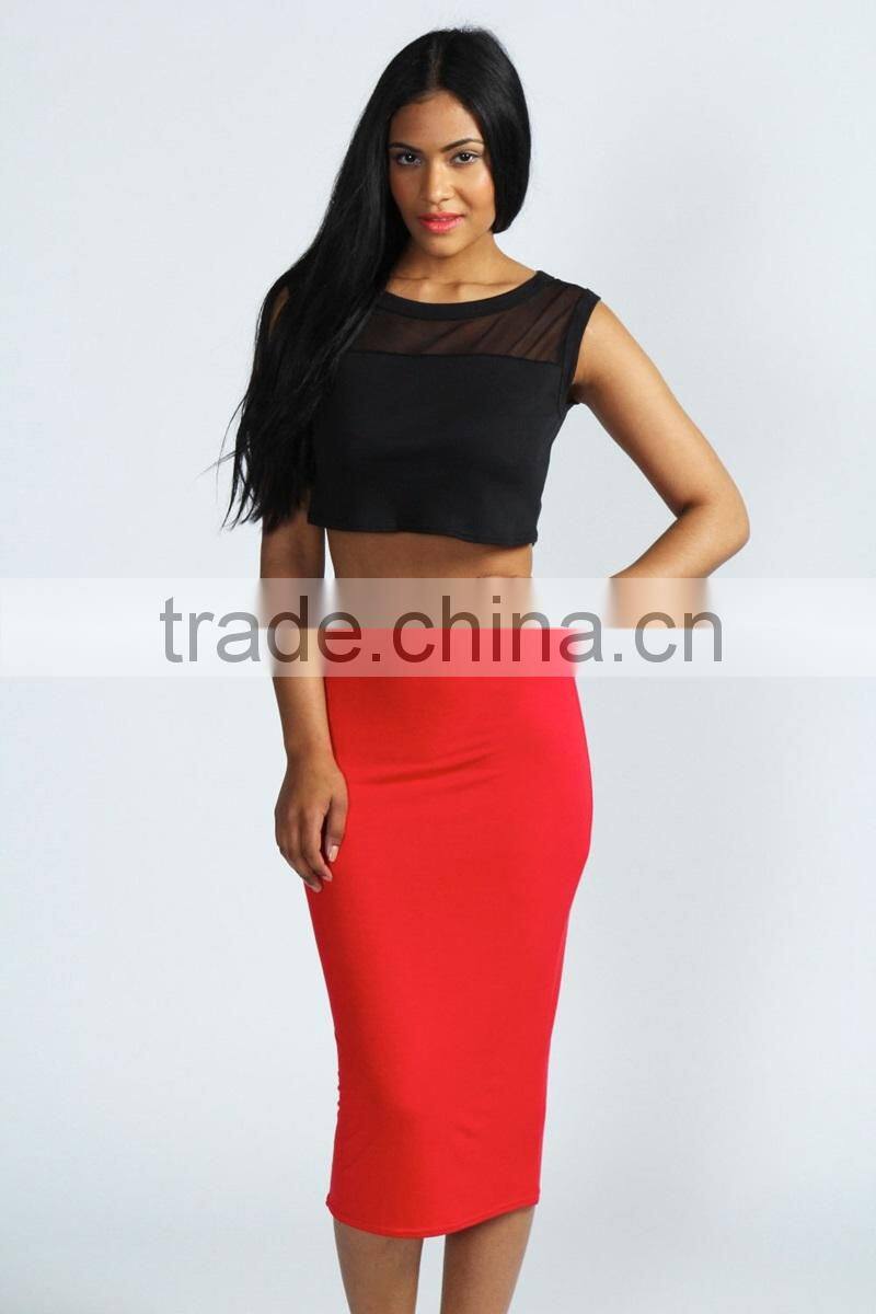 Wholesale Red Jersey Tube Sexy Skirt