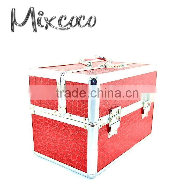 2016 Newest aluminum makeup box for cosmetic packaging,cosmetics box with mirror inside