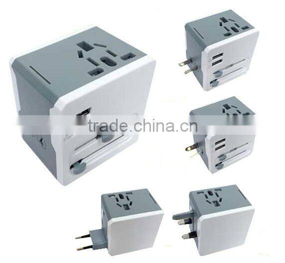 Multi purpose international universal travel adapter plug with USA/Australia/Europe/UK worldwide plugs with usb