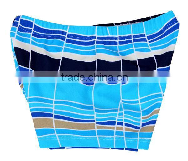 Nylon spandex kids square short boy swim shorts