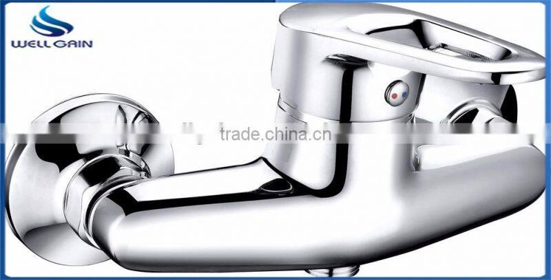 Classic lavatory single zinc handle brass body bathtub faucet wall mounted chrome plating bathtub mixer
