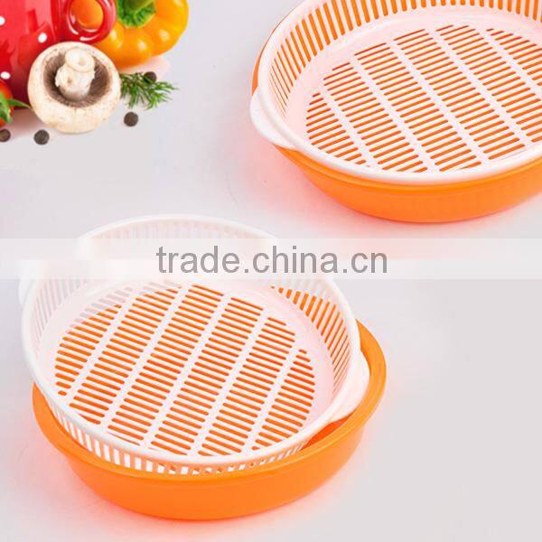 Double Layer Round Washing Basket Fruit Draining Basket Plastic PP Kitchen Basket