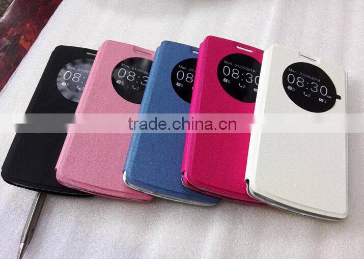 Leather Flip Case Magnetic Window Smart Cover For LG G3 cell phone