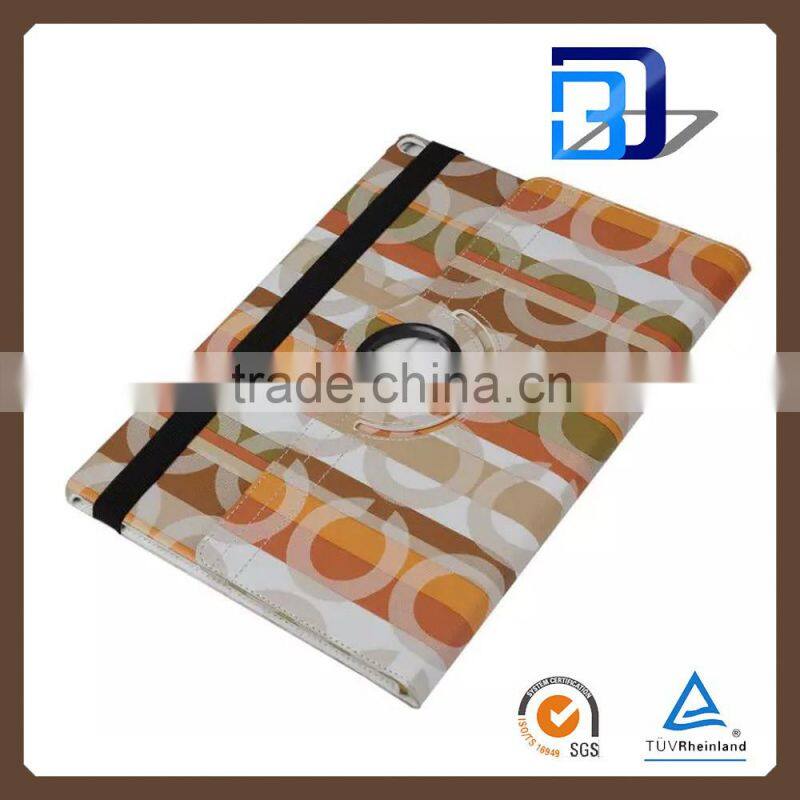 Fashionable Popular Circle Pattern 360 Degree Rolating PU Leather Tablet case For iPad pro shell China Factory direct sale