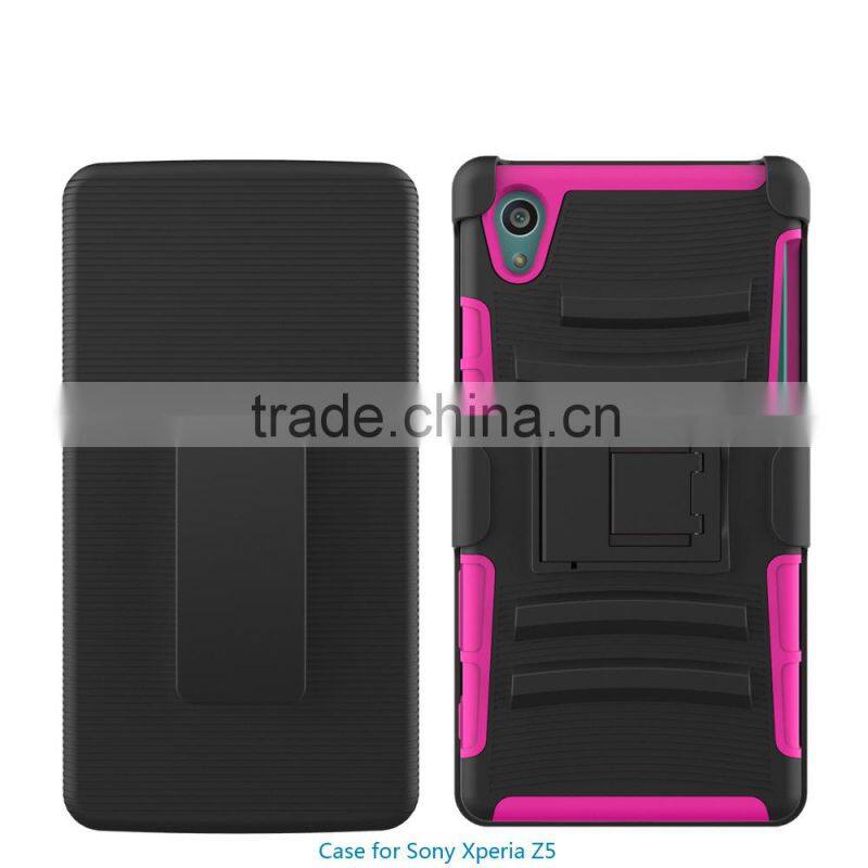new china products for sale 3 in 1 PC silicone belt clip hard case for sony xperia z5 back case cover china suppliers