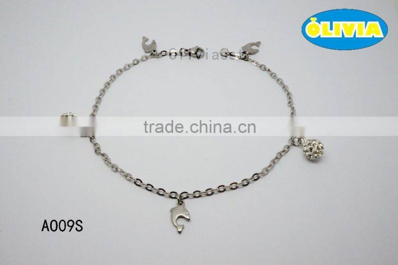 Olivia Jewelry Top quality stainless steel gold plated anklet