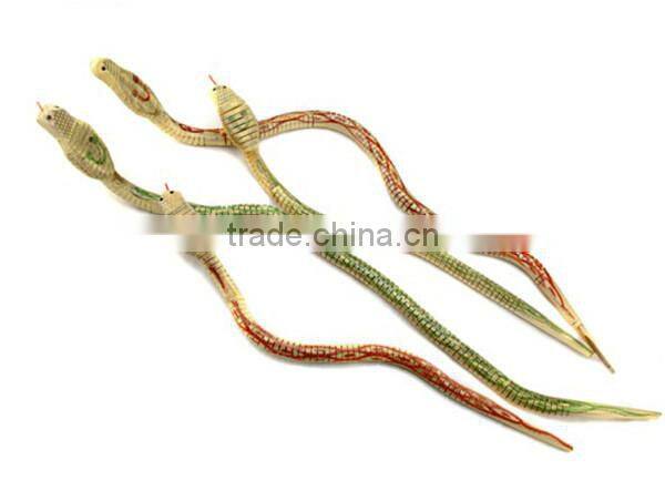 Simulation toy wood animal snake for decoration