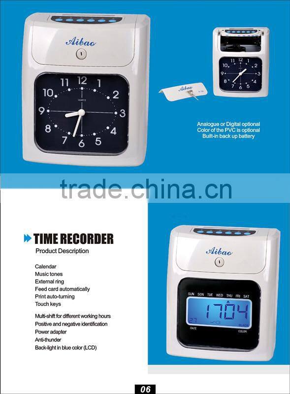 electronic time recorder with digital muslim prayer time wall clock and time recording