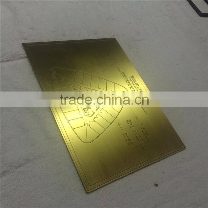 gold plating custom made signboard Electrical safety sign made of metal