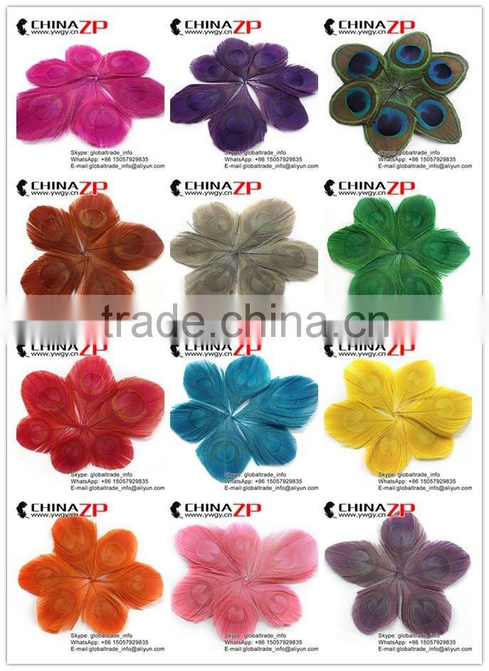 CHINAZP Bulk Sale Selected Prime Quality Colored Mint Green Trimmed Peacock Feathers Eyes for Sale