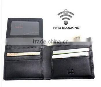 BOSHIHO litchi pattern leather rfid credit card wallet for men