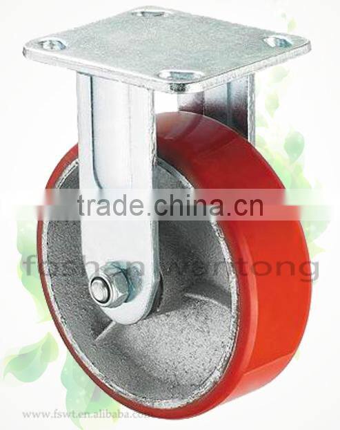 PU Cast Iron 5 Inch Brake Rolling Ball Industrial Caster Wheel