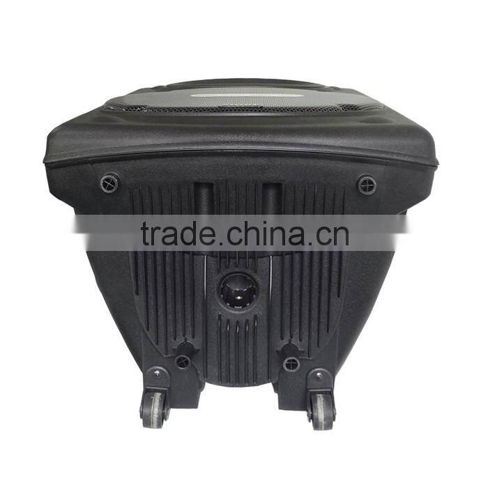 15 inch hot active type portable trolley bluetooth speaker with fm radio
