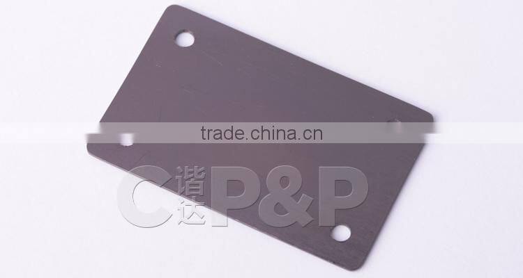 Brush finished custom logo printing metal sew label for leather products