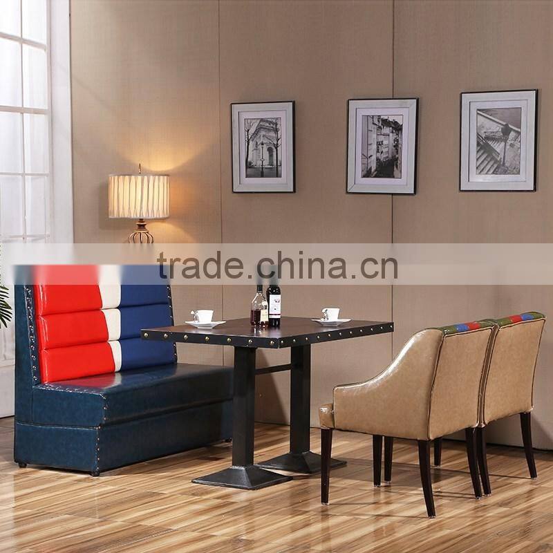 Custom made English style leather booth sofa seat furnuture used for restaurant cafe furniture