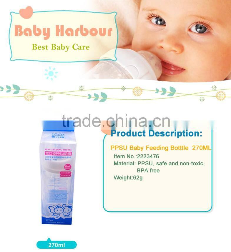 Wholesale Chinese PPSU Baby Feeding Bottle without Handle BPA Free 270ml Feeding Bottle