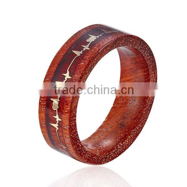 Real Wood Ring, Wood Ring with Camouflage Inlay