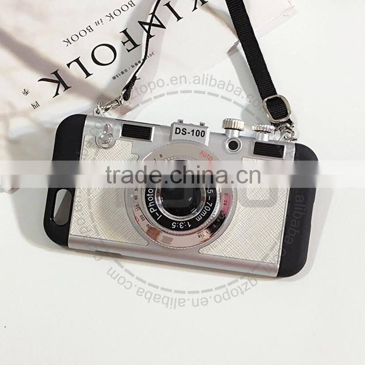 Creative 3D Camera Design Combo Hard PC Shell Dual Layers Mobile Phone Case Silicone TPU Phone Case for iphone 6 6s plus