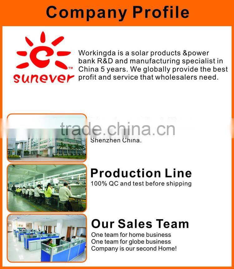 Creative window stick waterproof solar charger, 1800Mah-5200Mah solar power bank